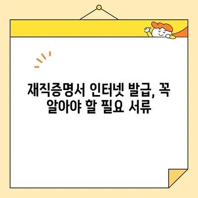 재직증명서 인터넷 발급, 놓치기 쉬운 세부 사항 완벽 가이드 | 온라인 발급, 필요 서류, 주의 사항