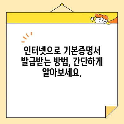 기본증명서 인터넷 발급| 일반, 상세, 특정, 어떤 차이일까요? | 종류별 발급 방법, 필요 서류, 주의 사항