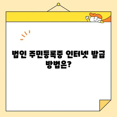 법인도 주민등록증 인터넷 발급 가능? | 법인등록번호, 온라인 발급, 주민등록증 발급 방법