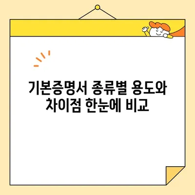 기본증명서 인터넷 발급 가이드| 종류별 차이점 비교 & 발급 방법 총정리 | 주민등록등본, 초본, 가족관계증명서, 혼인관계증명서