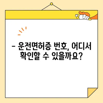 운전면허증 번호 잊어버렸나요? 5분 만에 찾는 방법 | 면허증, 번호 확인, 운전면허시험, 면허증 재발급, 면허증 정보