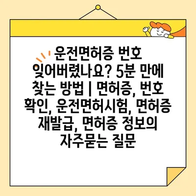 운전면허증 번호 잊어버렸나요? 5분 만에 찾는 방법 | 면허증, 번호 확인, 운전면허시험, 면허증 재발급, 면허증 정보