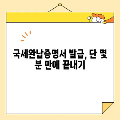 국세완납증명서 인터넷 발급, 이제 쉽게 해보세요! | 국세청 홈택스, 발급 절차, 유의사항