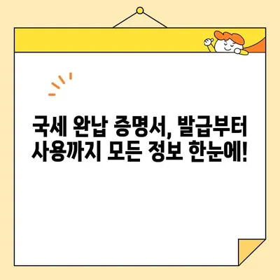 국세 완납 증명서 인터넷 발급, 이렇게 쉽게 해보세요! | 국세청, 온라인 발급, 증명서 발급, 세금