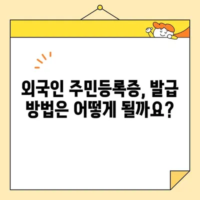 인터넷 주민등록증 발급, 외국인도 가능할까요? | 외국인 주민등록증 발급, 발급 방법, 필요 서류