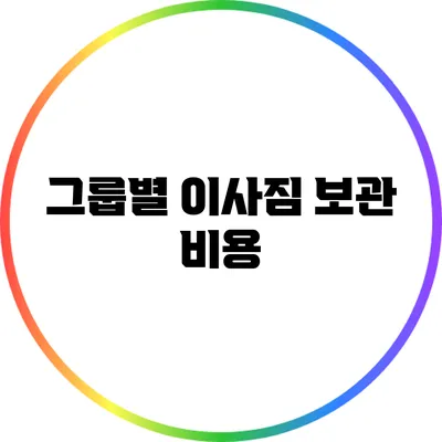 그룹별 이사짐 보관 비용
