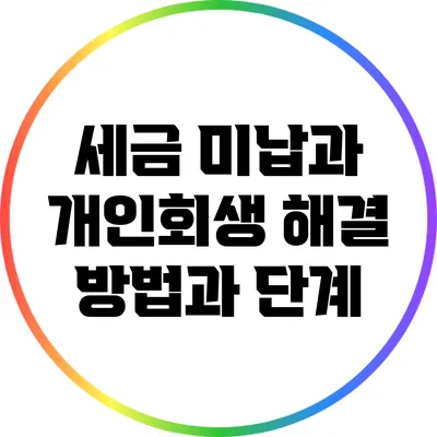 세금 미납과 개인회생: 해결 방법과 단계