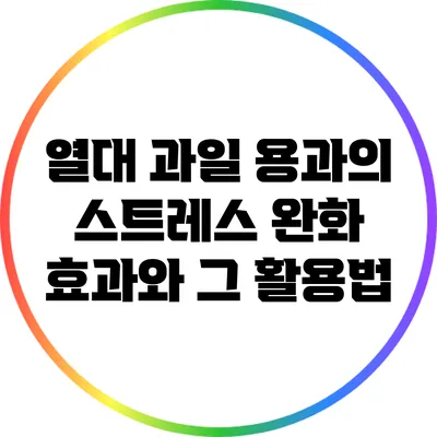 열대 과일 용과의 스트레스 완화 효과와 그 활용법