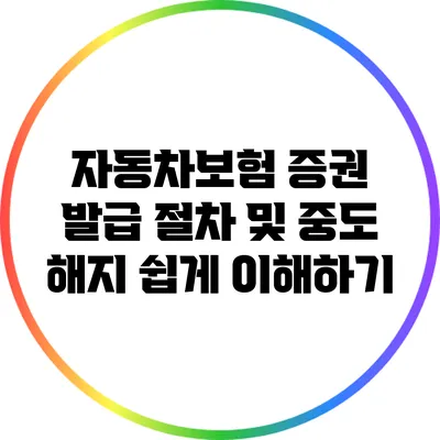 자동차보험 증권 발급 절차 및 중도 해지 쉽게 이해하기