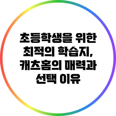 초등학생을 위한 최적의 학습지, 캐츠홈의 매력과 선택 이유