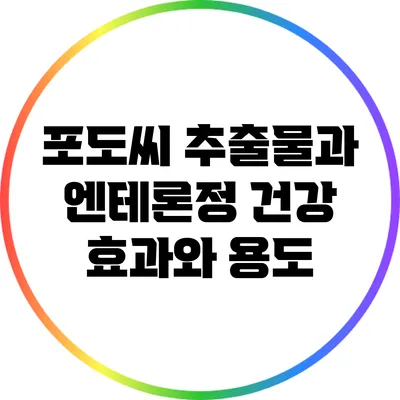 포도씨 추출물과 엔테론정: 건강 효과와 용도