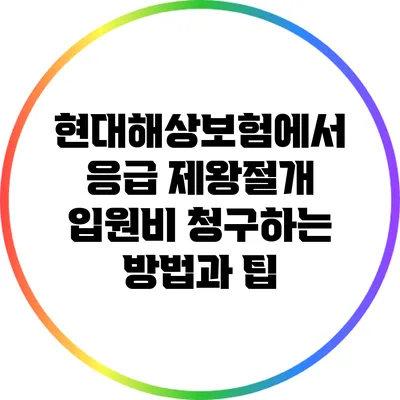 현대해상보험에서 응급 제왕절개 입원비 청구하는 방법과 팁