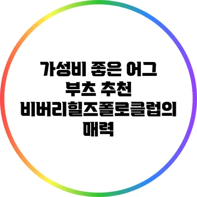 가성비 좋은 어그 부츠 추천: 비버리힐즈폴로클럽의 매력
