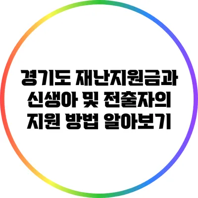 경기도 재난지원금과 신생아 및 전출자의 지원 방법 알아보기