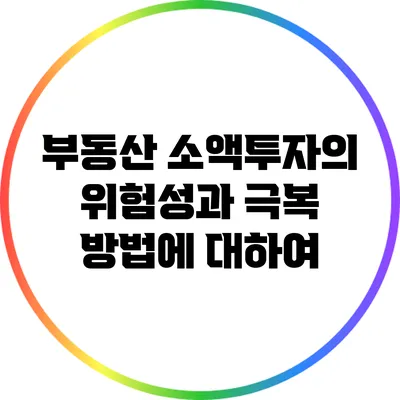 부동산 소액투자의 위험성과 극복 방법에 대하여