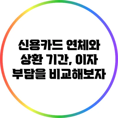 신용카드 연체와 상환 기간, 이자 부담을 비교해보자
