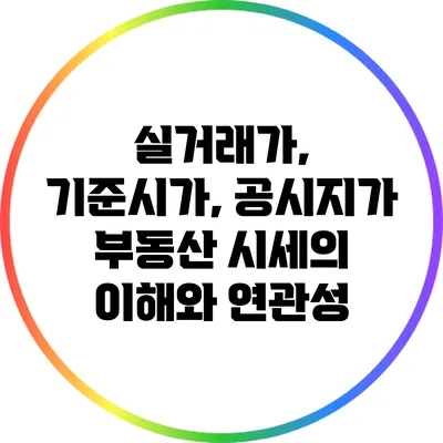 실거래가, 기준시가, 공시지가: 부동산 시세의 이해와 연관성