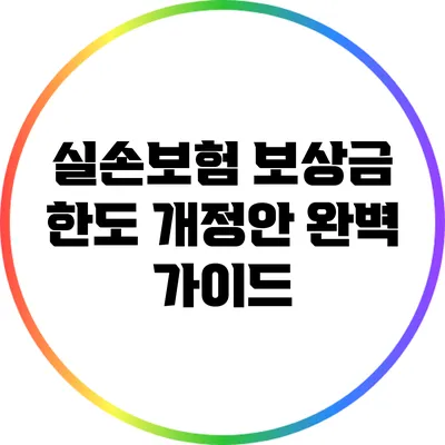 실손보험 보상금 한도 개정안 완벽 가이드