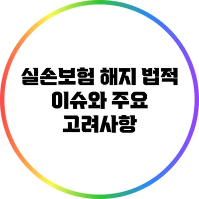 실손보험 해지: 법적 이슈와 주요 고려사항