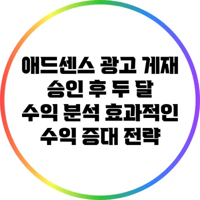 애드센스 광고 게재 승인 후 두 달 수익 분석: 효과적인 수익 증대 전략