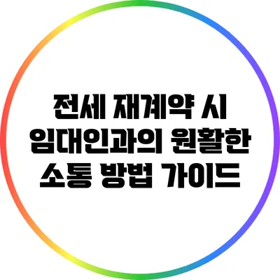 전세 재계약 시 임대인과의 원활한 소통 방법 가이드