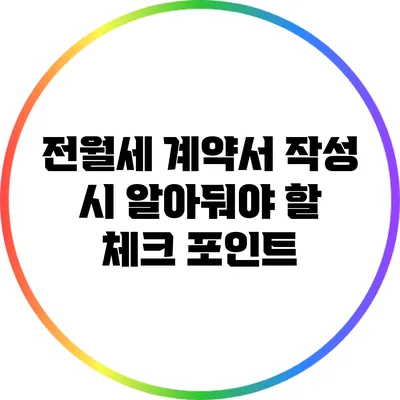 전월세 계약서 작성 시 알아둬야 할 체크 포인트