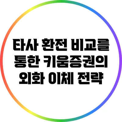 타사 환전 비교를 통한 키움증권의 외화 이체 전략