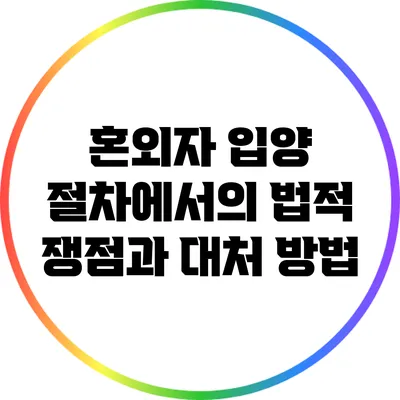 혼외자 입양 절차에서의 법적 쟁점과 대처 방법