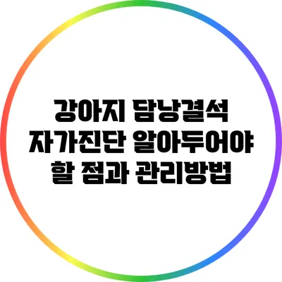 강아지 담낭결석 자가진단: 알아두어야 할 점과 관리방법