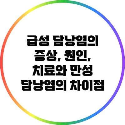 급성 담낭염의 증상, 원인, 치료와 만성 담낭염의 차이점