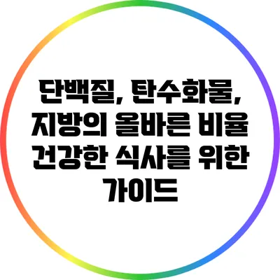 단백질, 탄수화물, 지방의 올바른 비율: 건강한 식사를 위한 가이드