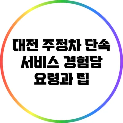 대전 주정차 단속 서비스 경험담: 요령과 팁