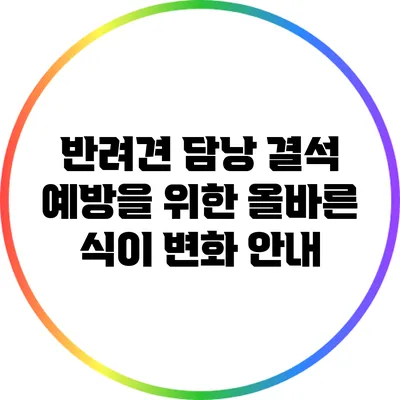 반려견 담낭 결석 예방을 위한 올바른 식이 변화 안내