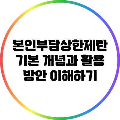 본인부담상한제란? 기본 개념과 활용 방안 이해하기
