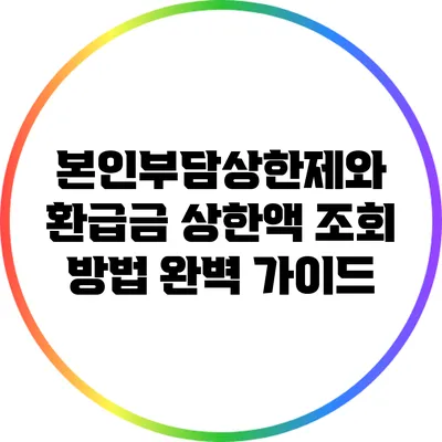 본인부담상한제와 환급금 상한액 조회 방법 완벽 가이드