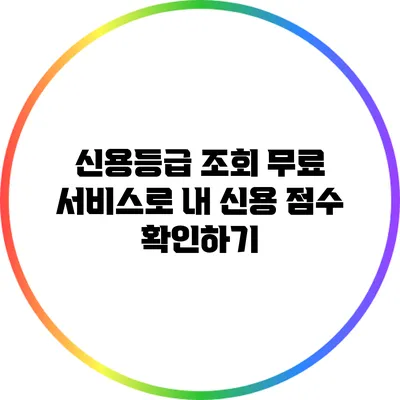 신용등급 조회 무료 서비스로 내 신용 점수 확인하기