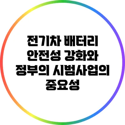 전기차 배터리 안전성 강화와 정부의 시범사업의 중요성