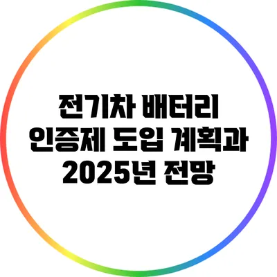 전기차 배터리 인증제 도입 계획과 2025년 전망
