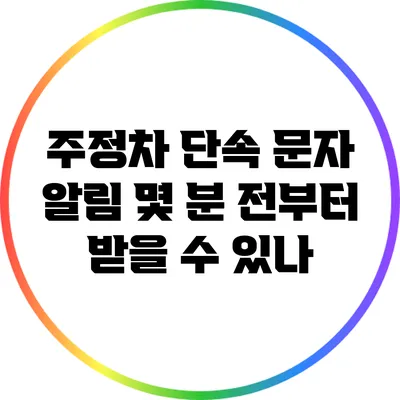 주정차 단속 문자 알림: 몇 분 전부터 받을 수 있나?