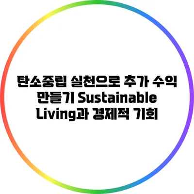 탄소중립 실천으로 추가 수익 만들기: Sustainable Living과 경제적 기회