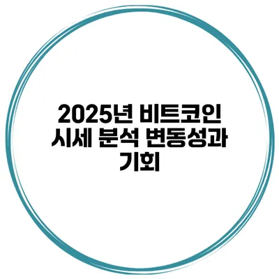 2025년 비트코인 시세 분석 변동성과 기회