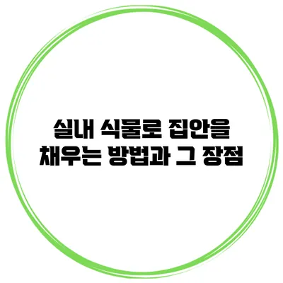 실내 식물로 집안을 채우는 방법과 그 장점