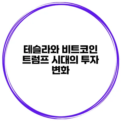 테슬라와 비트코인 트럼프 시대의 투자 변화