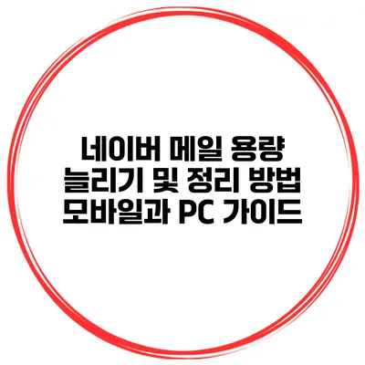 네이버 메일 용량 늘리기 및 정리 방법: 모바일과 PC 가이드