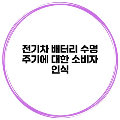 전기차 배터리 수명 주기에 대한 소비자 인식